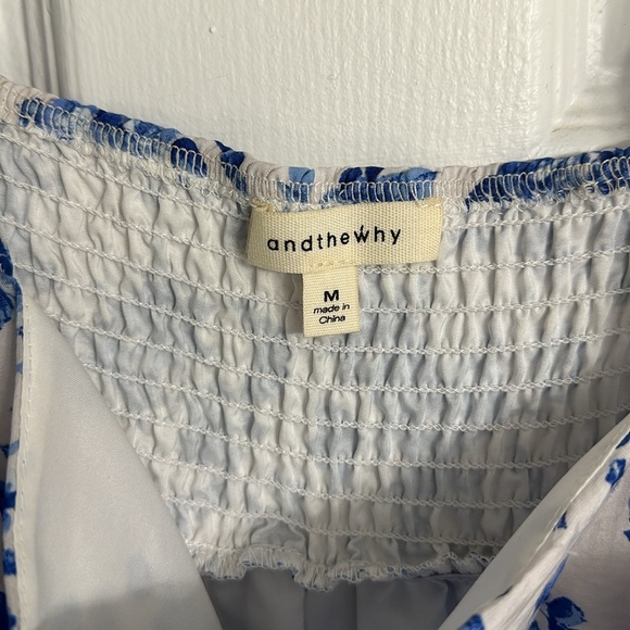 Pinkblush Blue Floral Square Neck Maternity Dress M - Picture 5 of 9